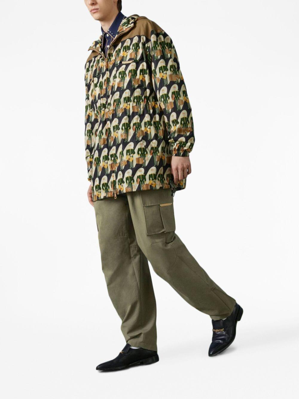 GUCCI Gg Canvas-panel Cargo Pants In Green Product Image