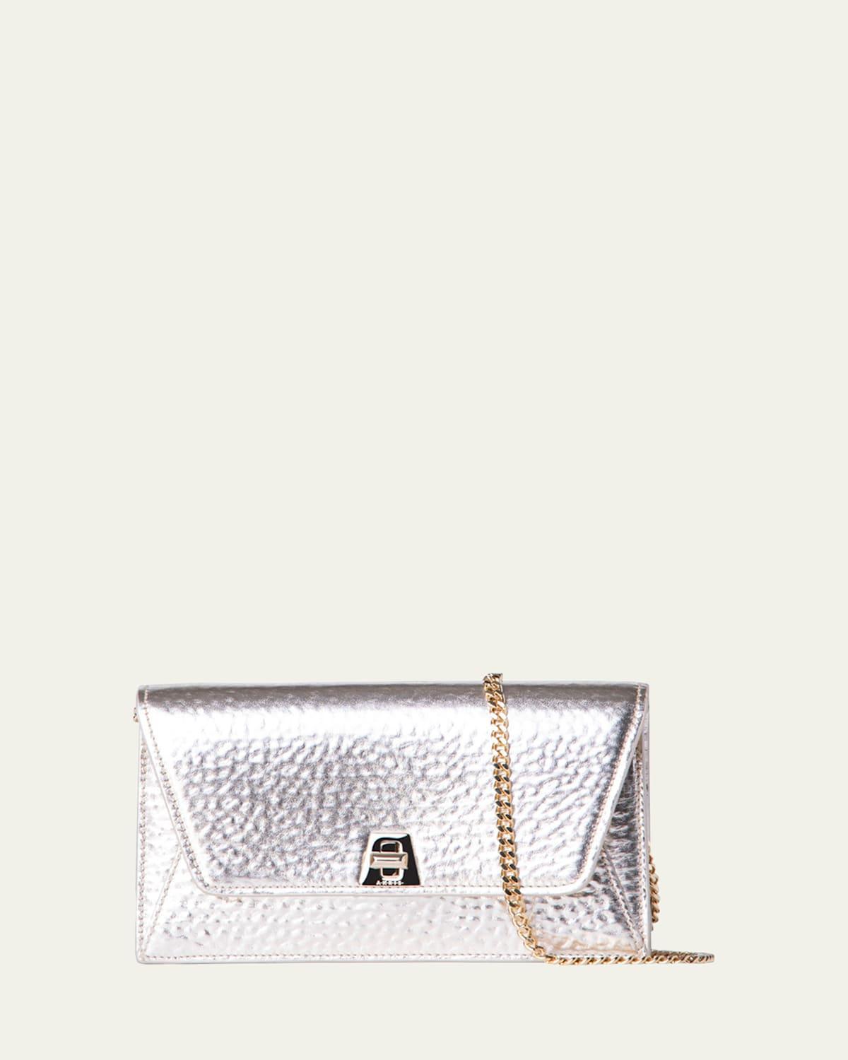 Womens Anouk Metallic Leather Envelope Crossbody Bag Product Image