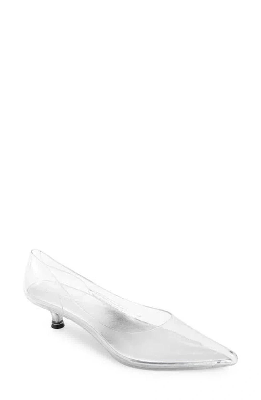 Millenni Pointed Toe Kitten Heel Pump In Clear product image