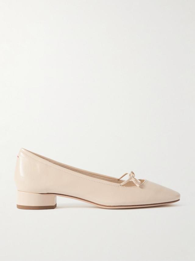 25mm Darya Patent Leather Ballerinas In Cream Product Image