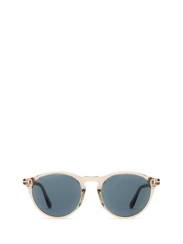 TOM FORD Eyewear Round Frame Sunglasses In Beige Product Image