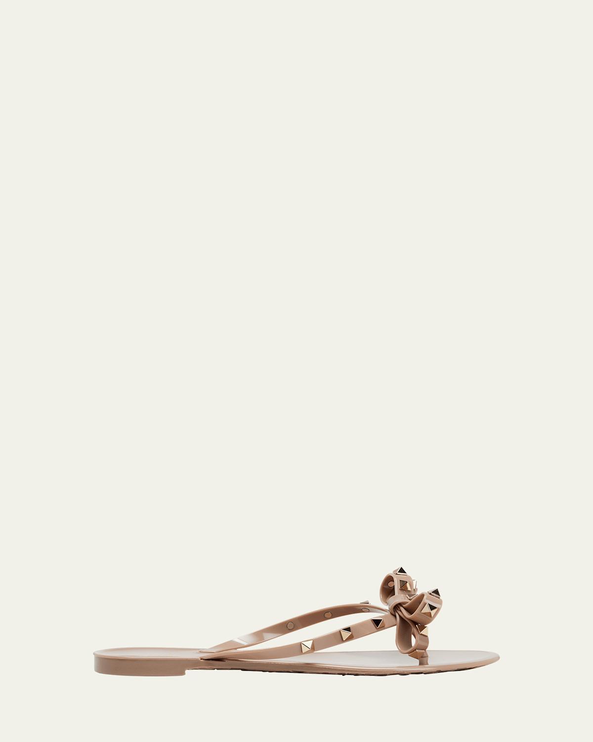 Rockstud PVC Flat Thong Sandals Product Image