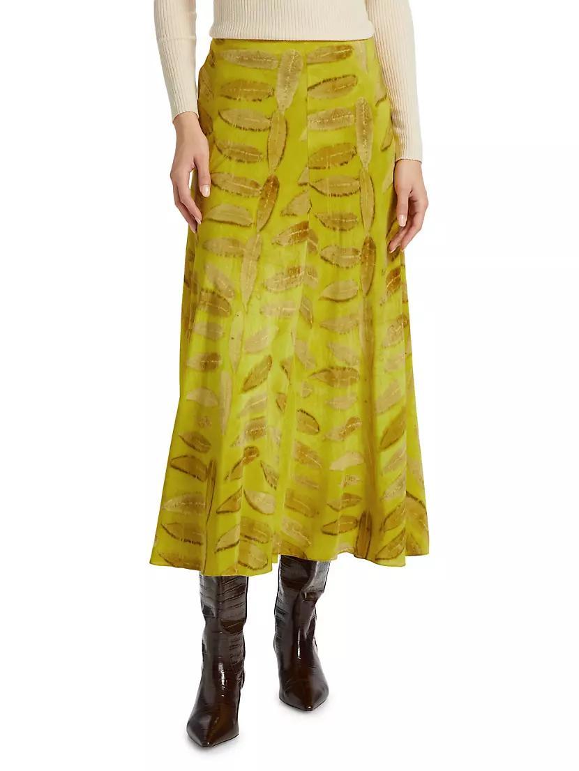 Millie Silk Printed Flare Midi-Skirt Product Image