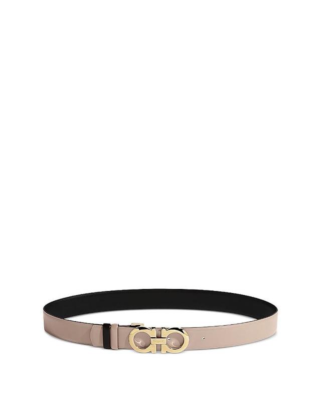 FERRAGAMO Double Gancio Reversible Leather Belt Product Image