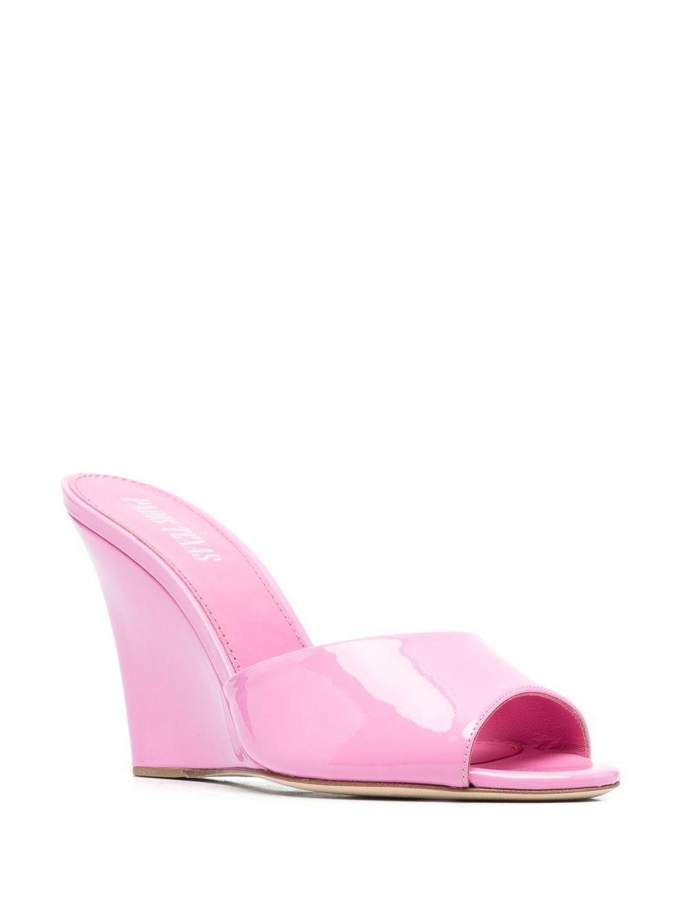 PARIS TEXAS Wanda Patent Wedge Sandal In Pink Product Image