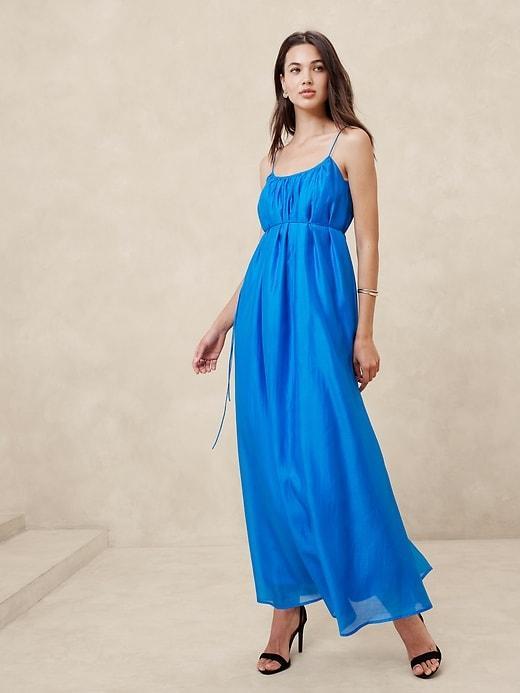 Organza Tie-Waist Maxi Dress Product Image