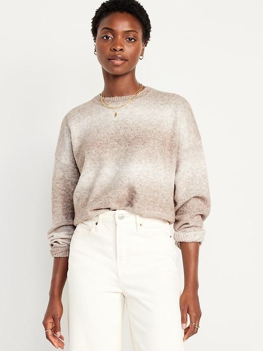 Cozy Crew-Neck Ombré Sweater Product Image