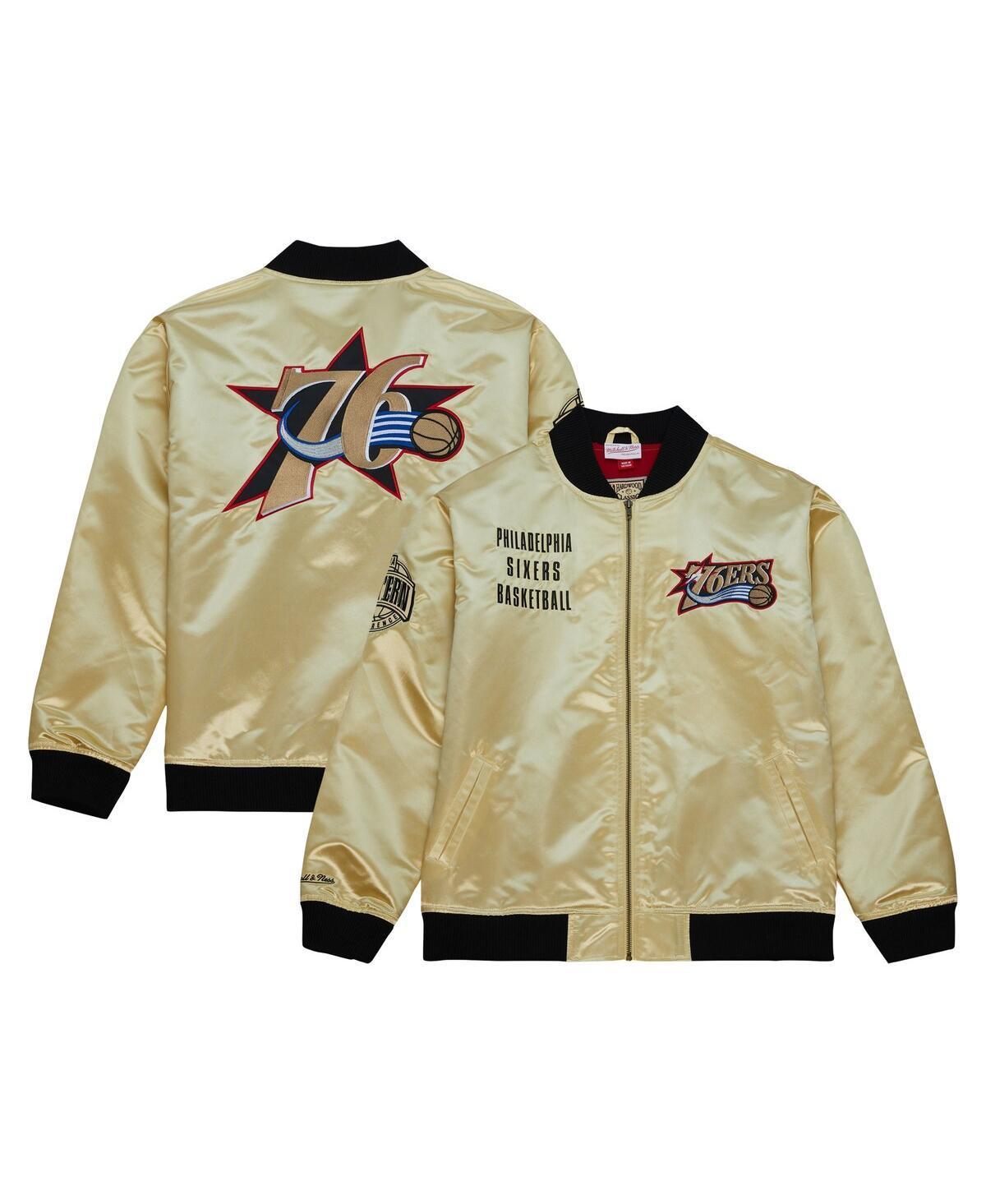 Mens Mitchell & Ness Gold Philadelphia 76ers Team OG 2.0 Vintage Logo Satin Full-Zip Jacket Product Image