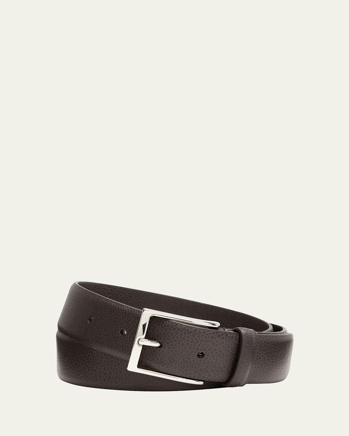 Mens Galuchat Grained Leather Belt, 35mm Product Image