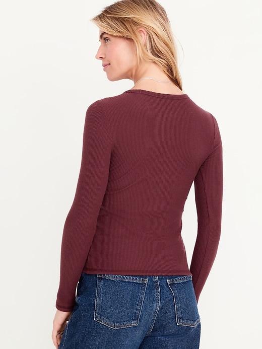 Plush-Knit Long-Sleeve T-Shirt Product Image