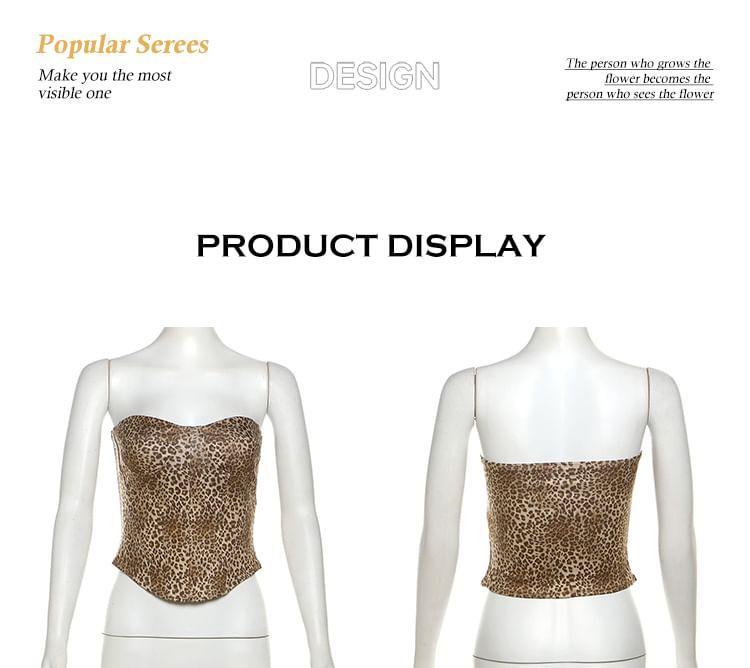 Leopard Print Asymmetrical Halter Top Product Image