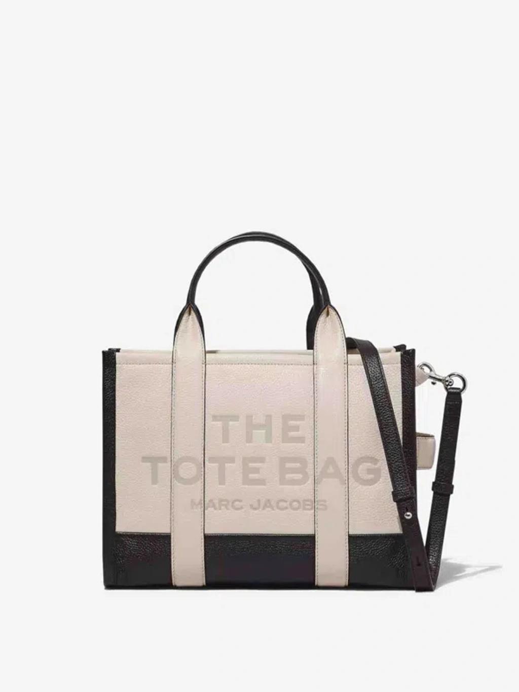 MARC JACOBS Beige Logo Tote Handbag For Women In White Product Image