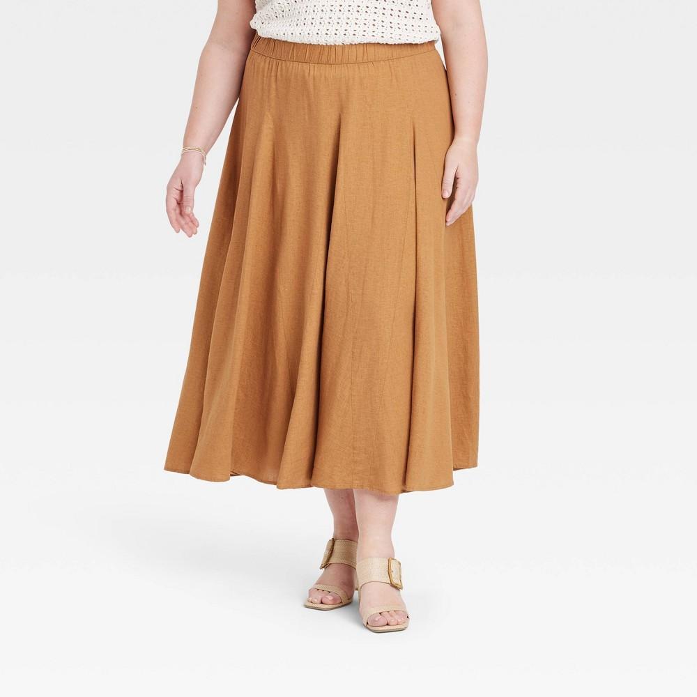 Womens Pull-On A-Line Maxi Skirt - Universal Thread Tan XXL Product Image