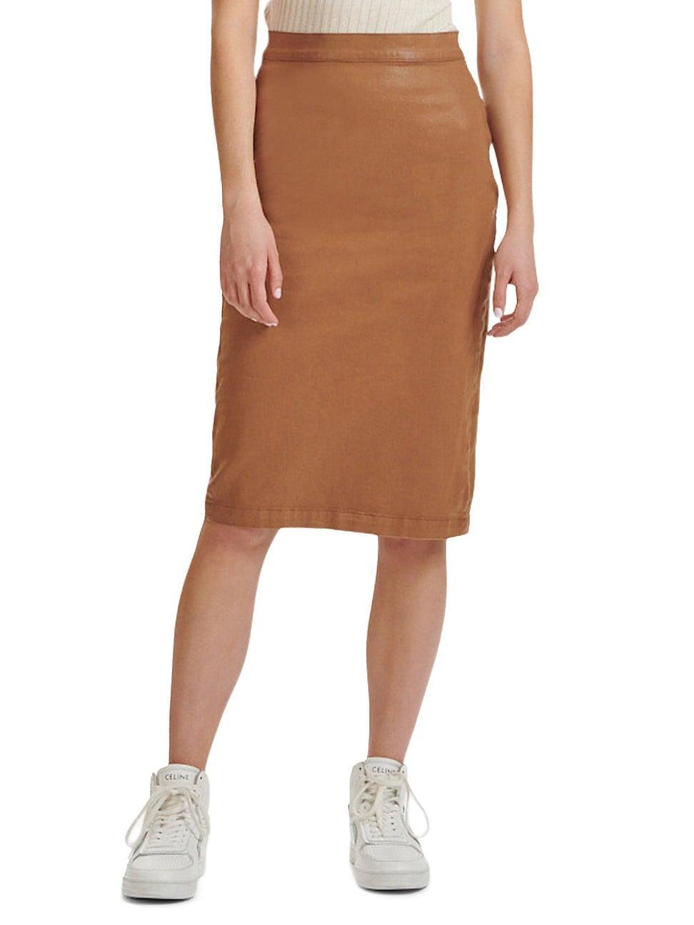 Womens Slim Coated Pencil Skirt product image