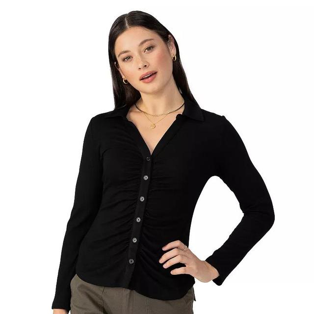 Womens Modern Supply by Sanctuary Dreamer Long Sleeve Knit Shirt Product Image