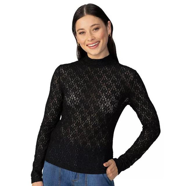 Womens Modern Supply by Sanctuary Long Sleeve Textured Mockneck Top Product Image