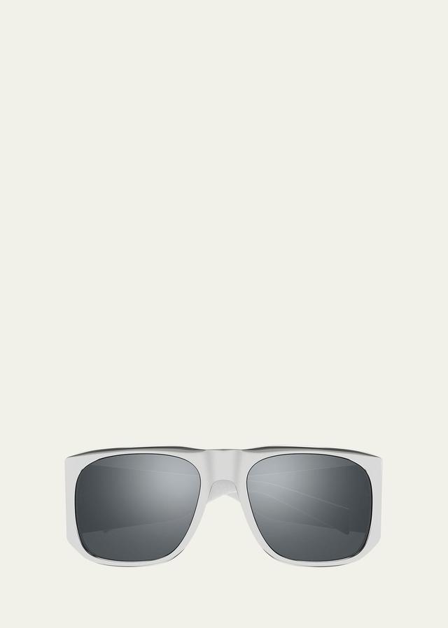 Mens SL 636 Thick Metal Rectangle Sunglasses Product Image