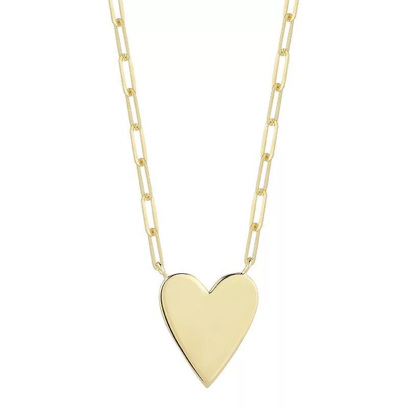 Sunkissed Sterling Polished Heart Pendant Necklace, Womens Gold Tone Product Image