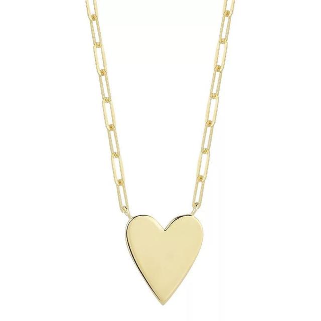 Sunkissed Sterling Polished Heart Pendant Necklace, Womens Gold Tone Product Image