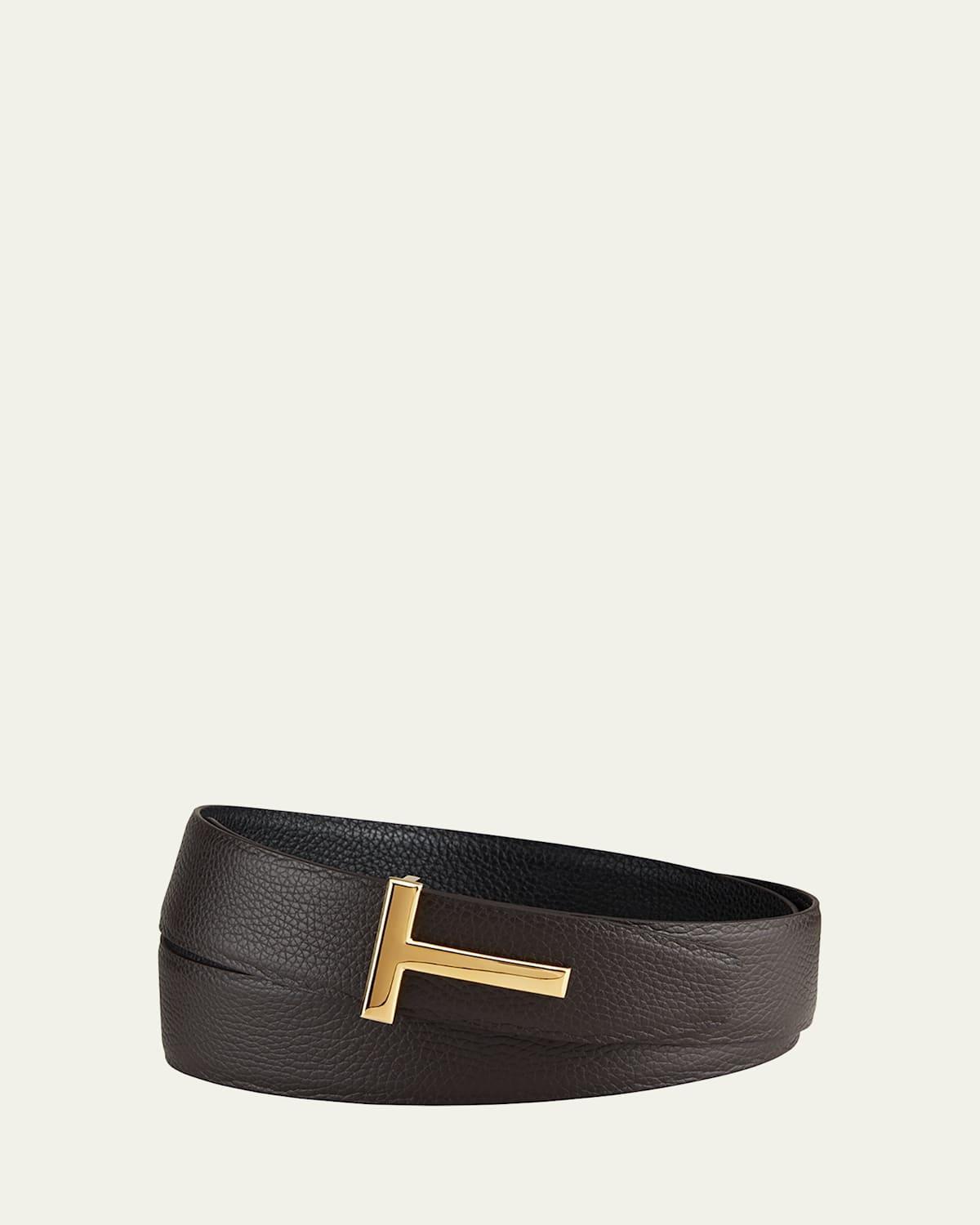 TOM FORD T Icon Reversible Soft Grain Leather Belt Product Image