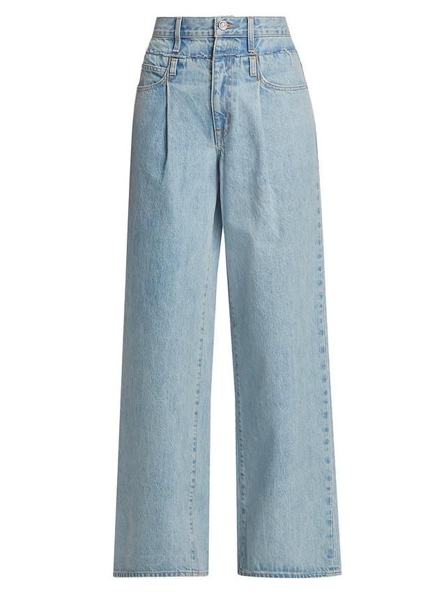 Womens Re-Work Double Waistband Wide-Leg Jeans Product Image