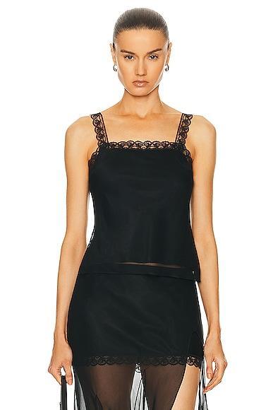 Mimchik Lace Trim Camisole Top Black. (also in M, L). Product Image