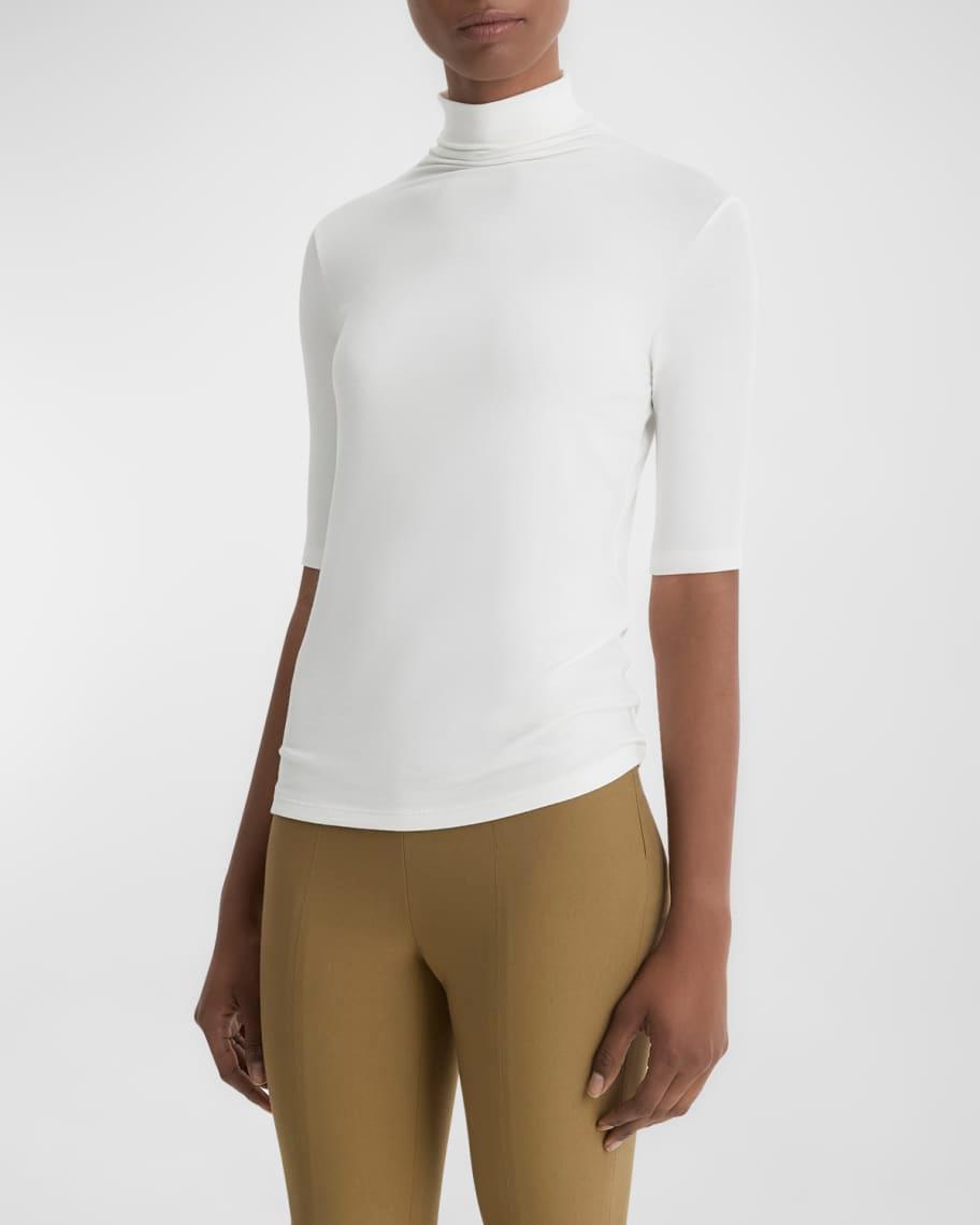 Elbow-Sleeve Turtleneck Top  Product Image