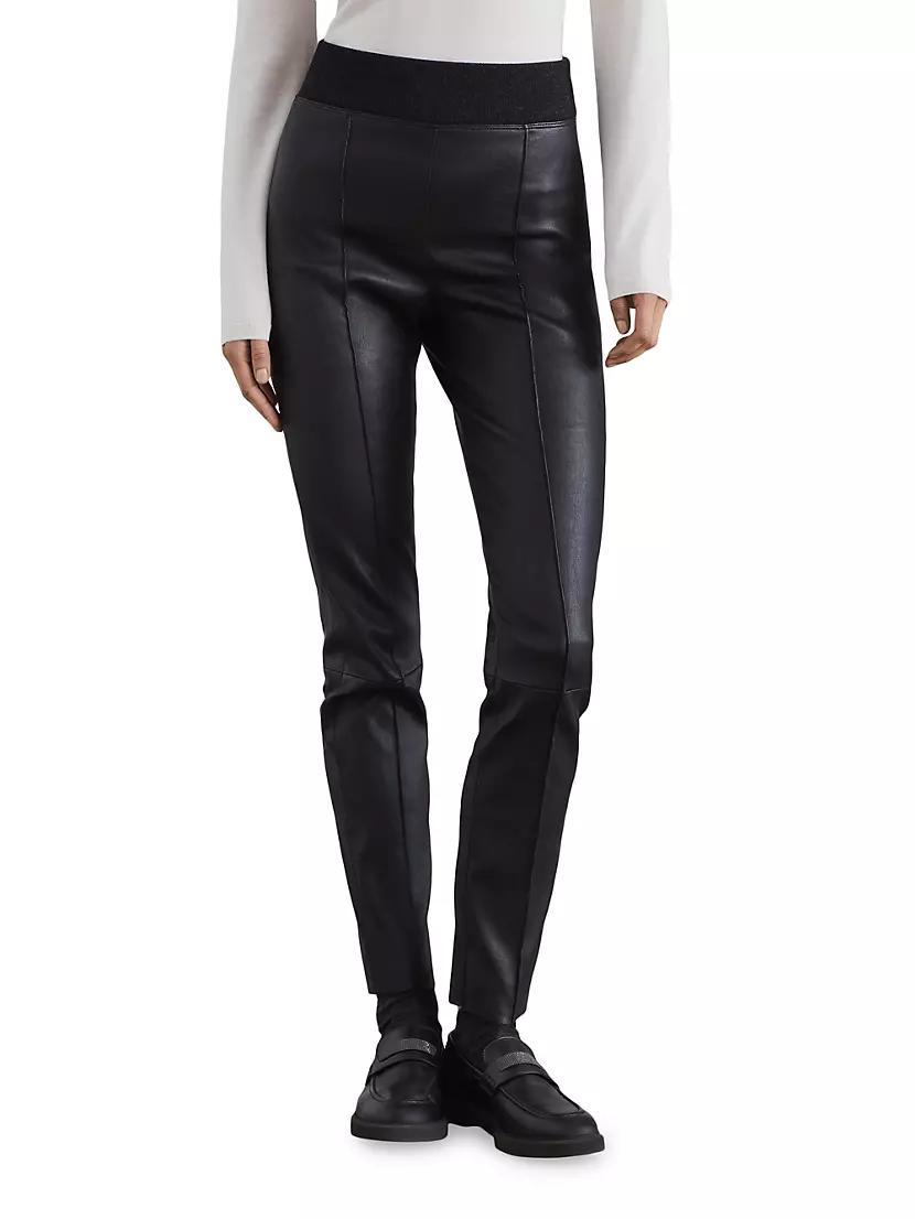 Womens Stretch Nappa Leather Leggings Product Image