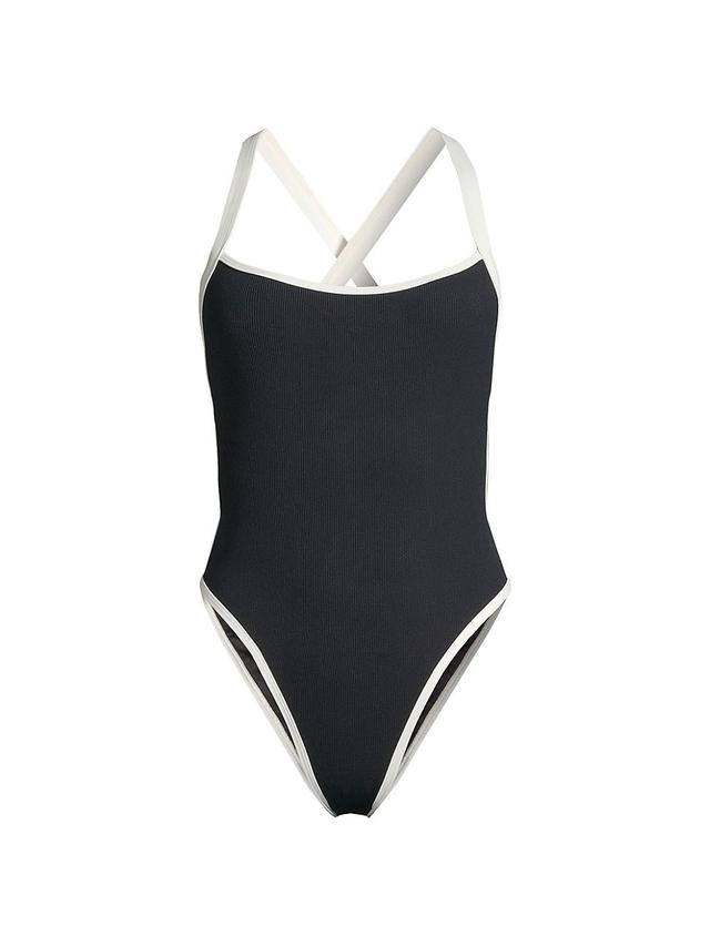 Womens Baewatch Ribbed One-Piece Swimsuit Product Image