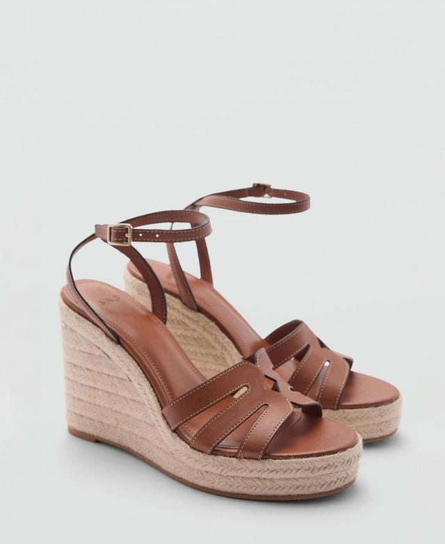 Mango Womens Wedge Strips Sandals Product Image