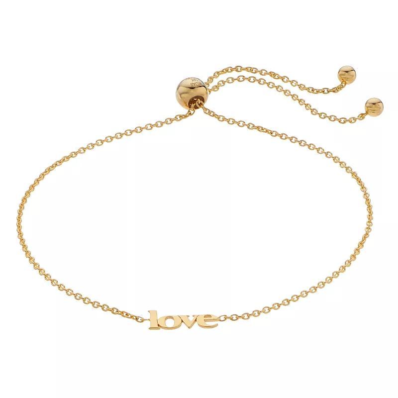 14k Gold Love Link Lariat Bracelet, Womens Product Image