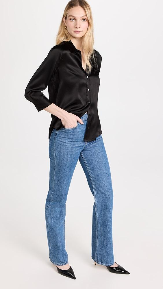 L'AGENCE Dani 3/4 Sleeve Blouse | Shopbop Product Image