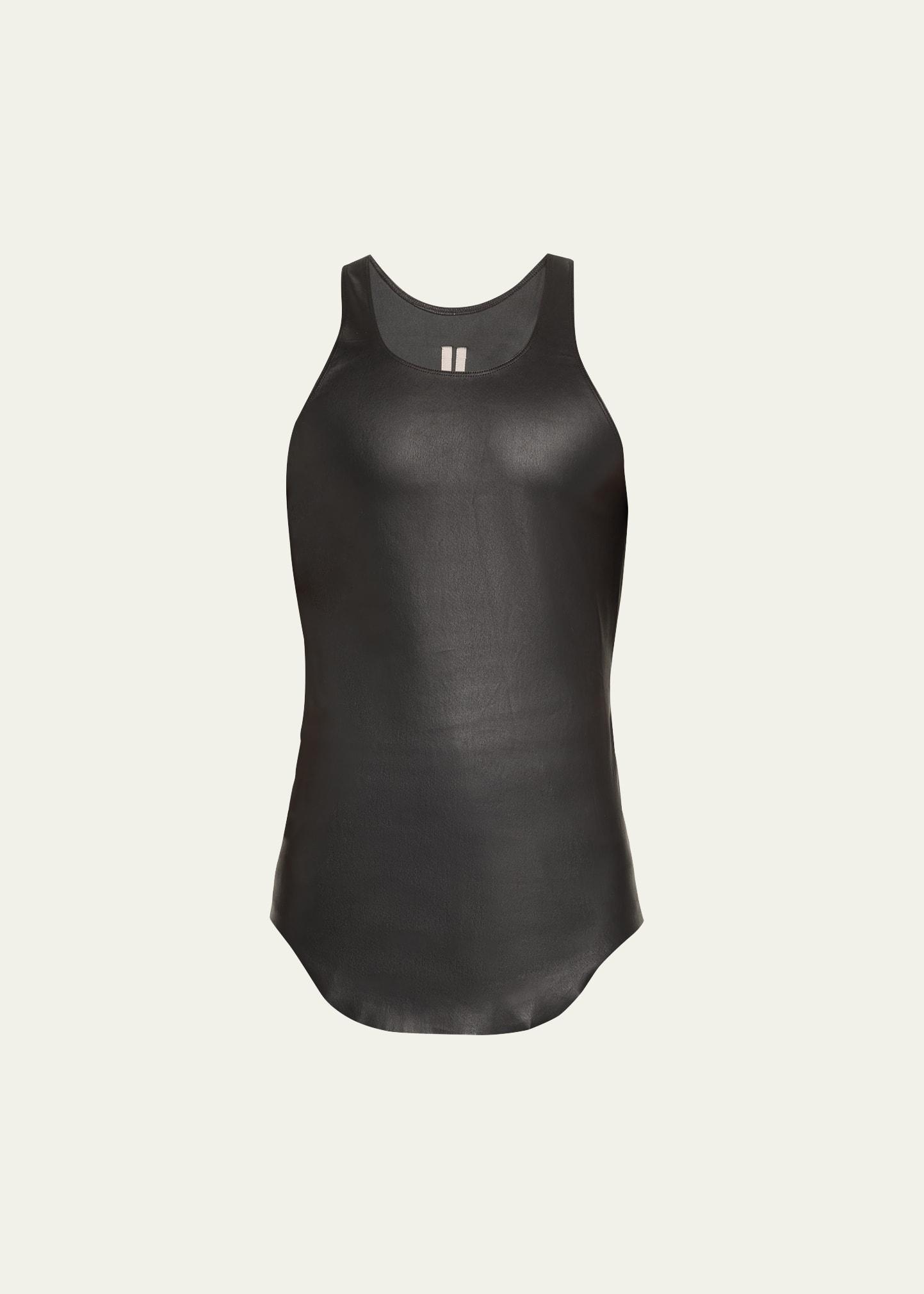 Rick Owens Longline Leather Blend Tank Product Image