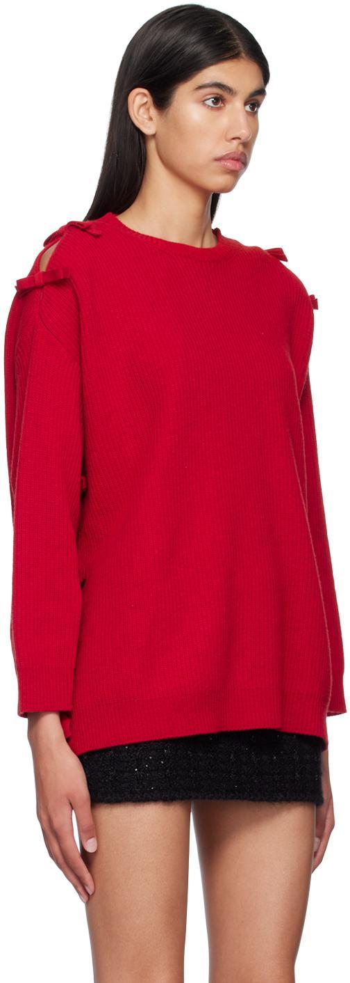 VALENTINO Red Bow Sweater In 157 Rosso Product Image