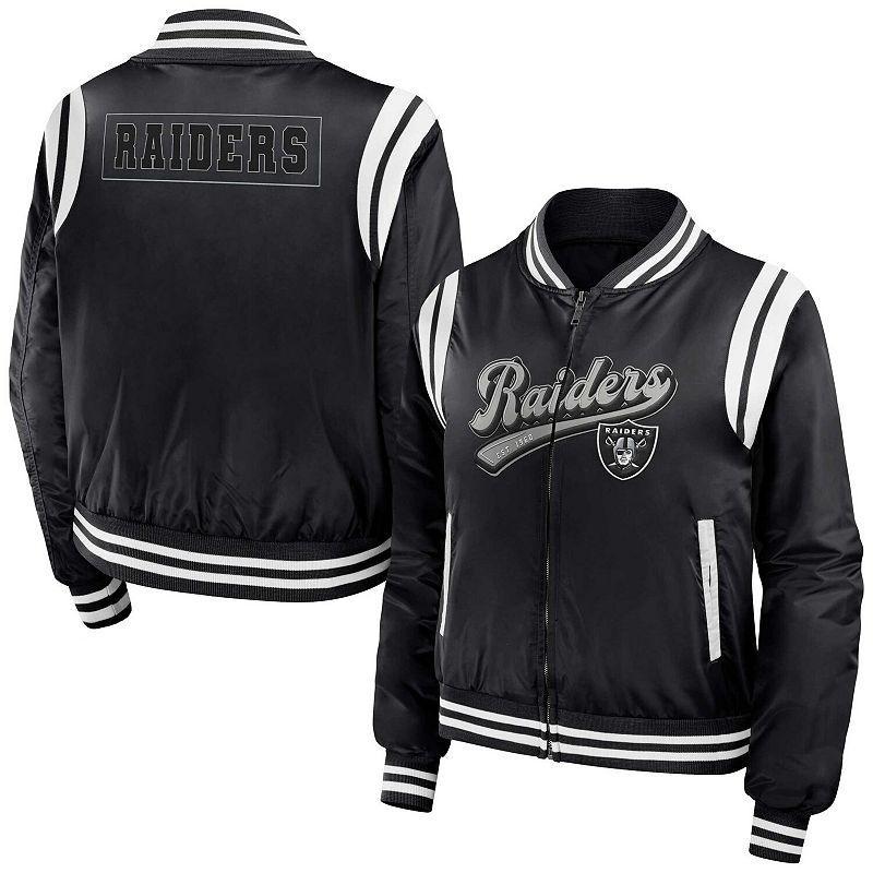 Womens WEAR by Erin Andrews Black Las Vegas Raiders Bomber Full-Zip Jacket Product Image