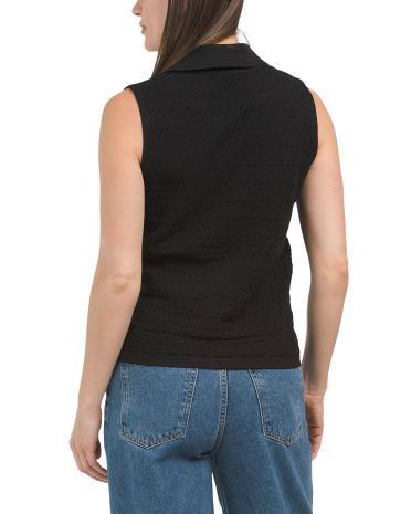 Sleeveless Knit Crochet Tank for Women Product Image