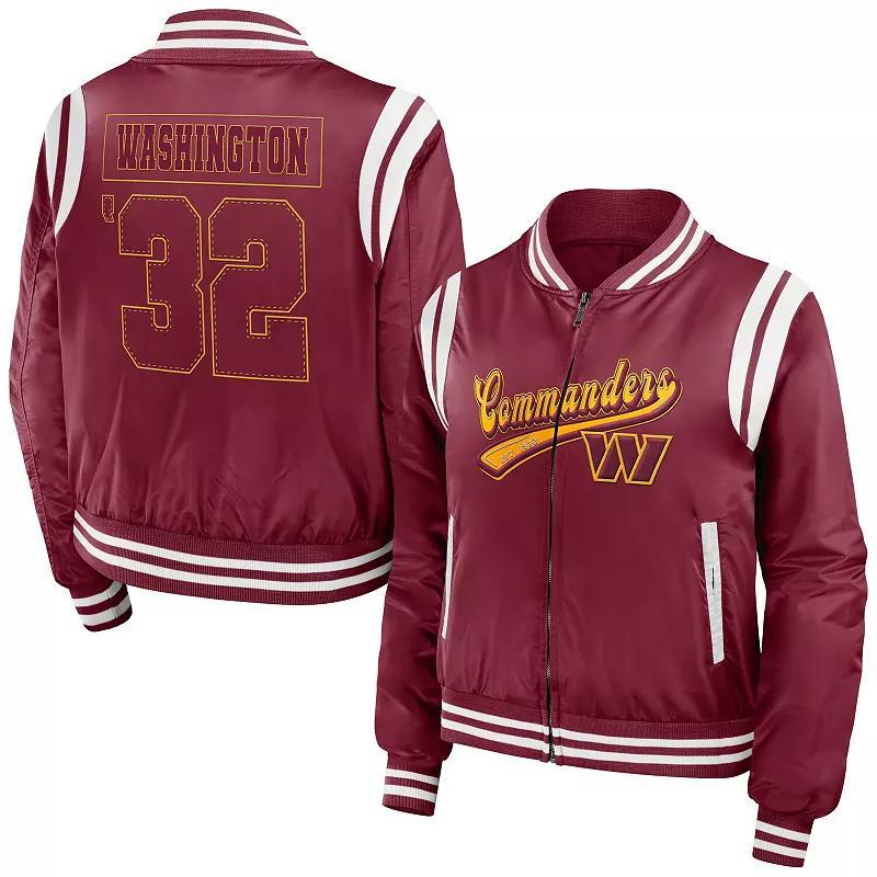 Womens WEAR by Erin Andrews Burgundy Washington Commanders Bomber Full-Zip Jacket Product Image