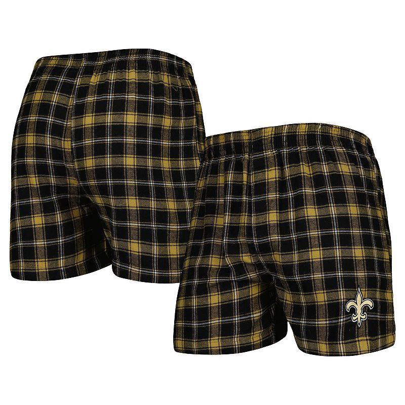 Mens Concepts Sport /Gold New Orleans Saints Ledger Flannel Boxers Product Image