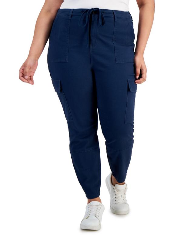 Celebrity Pink Trendy Plus Size Skinny-Leg Drawstring Cargo Pants Product Image