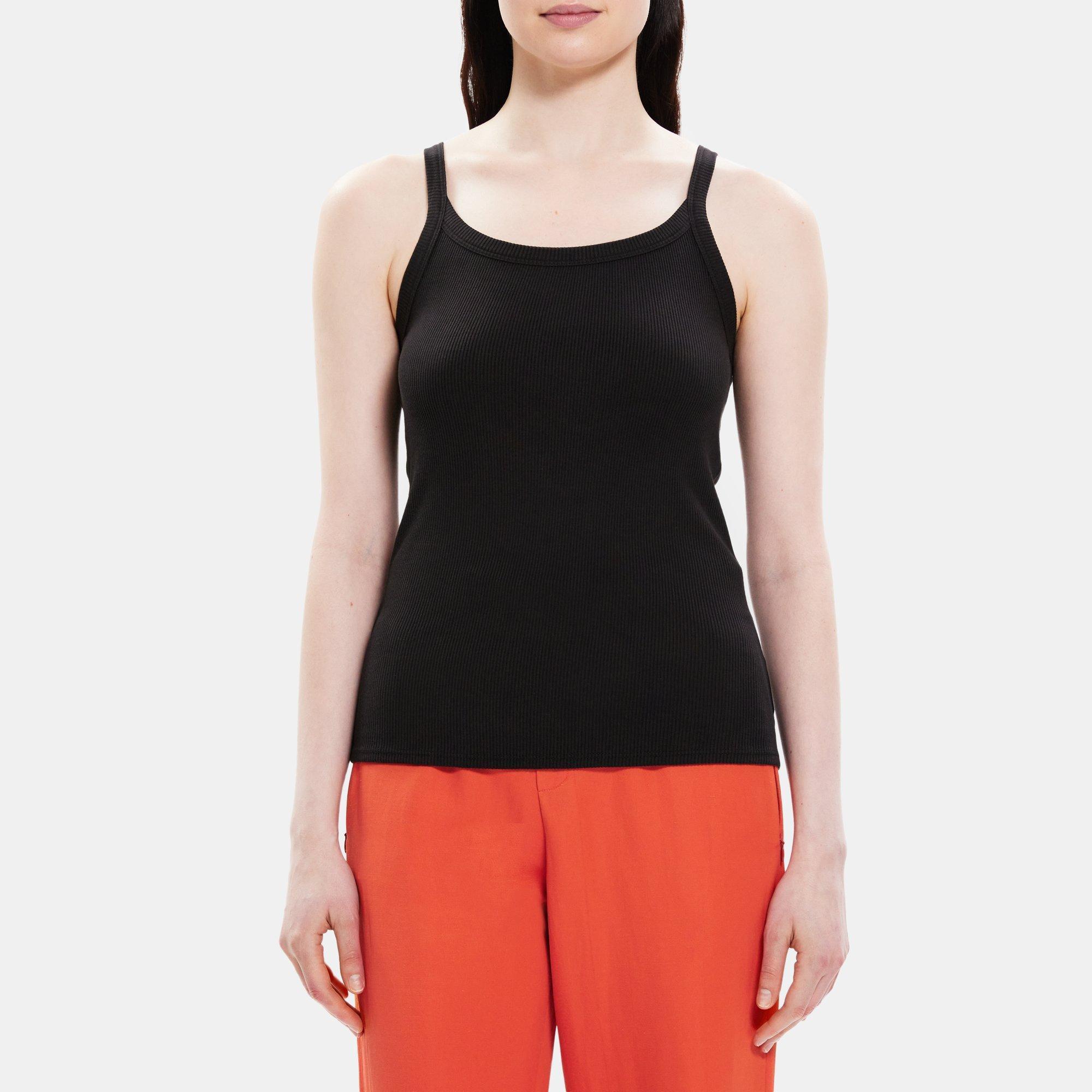 Ribbed Modal Cotton Scoop Neck Tank | Theory Outlet product image