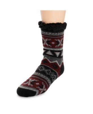 Muk Luks Mens Cabin Socks Navy camo Product Image