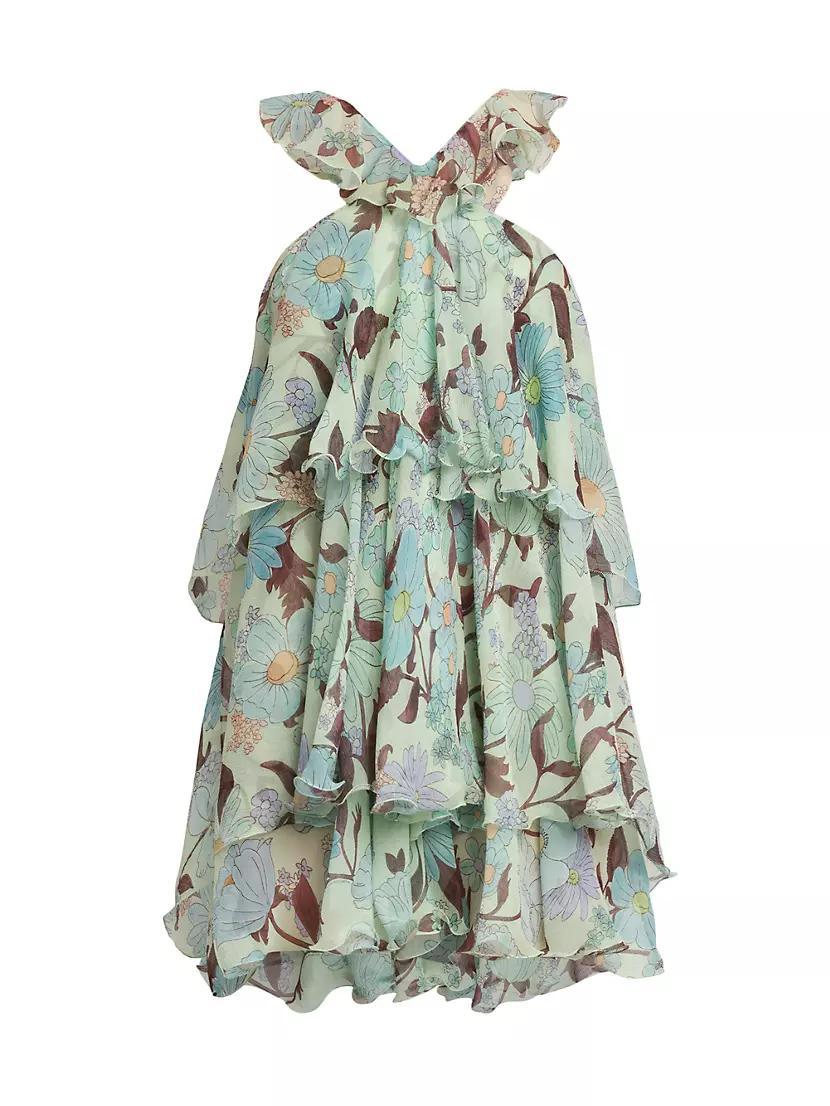 Garden-Print Silk Minidress Product Image