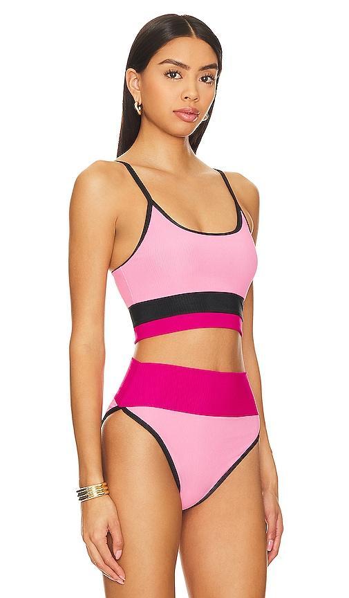 BEACH RIOT Eva Bikini Top in Pink. Product Image