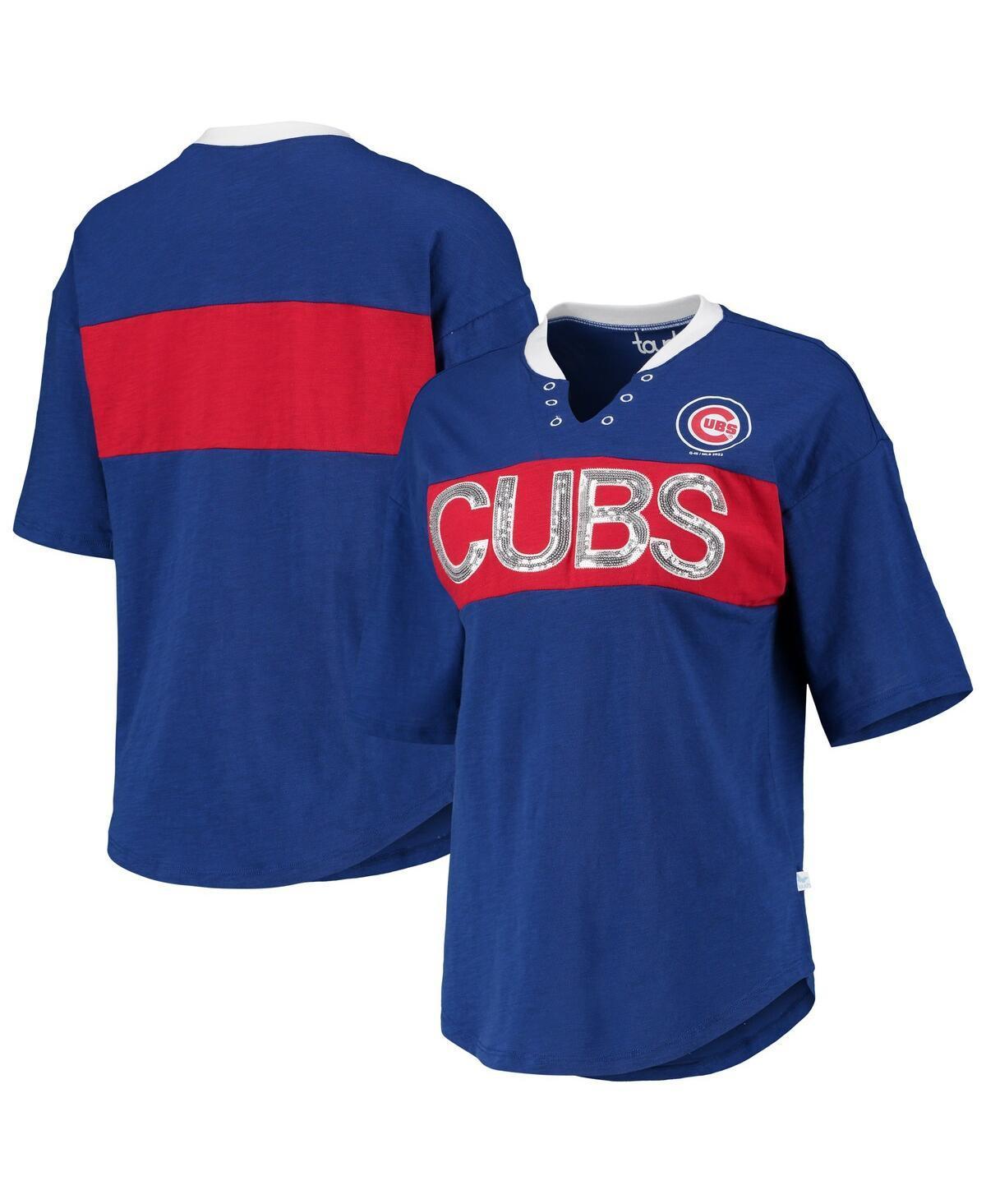 Womens Touch Royal and Red Chicago Cubs Lead Off Notch Neck T-shirt - Royal Product Image