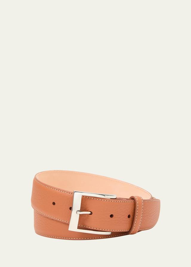 Mens Lagun Grained Leather Belt, 40mm Product Image