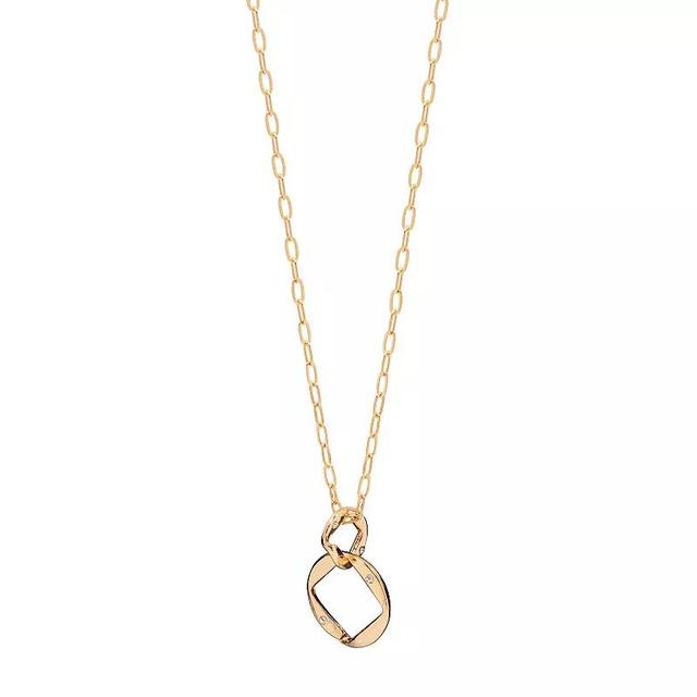 LC Lauren Conrad Gold Tone Diamond Cut-Out Long Pendant Necklace, Womens, Clear Product Image