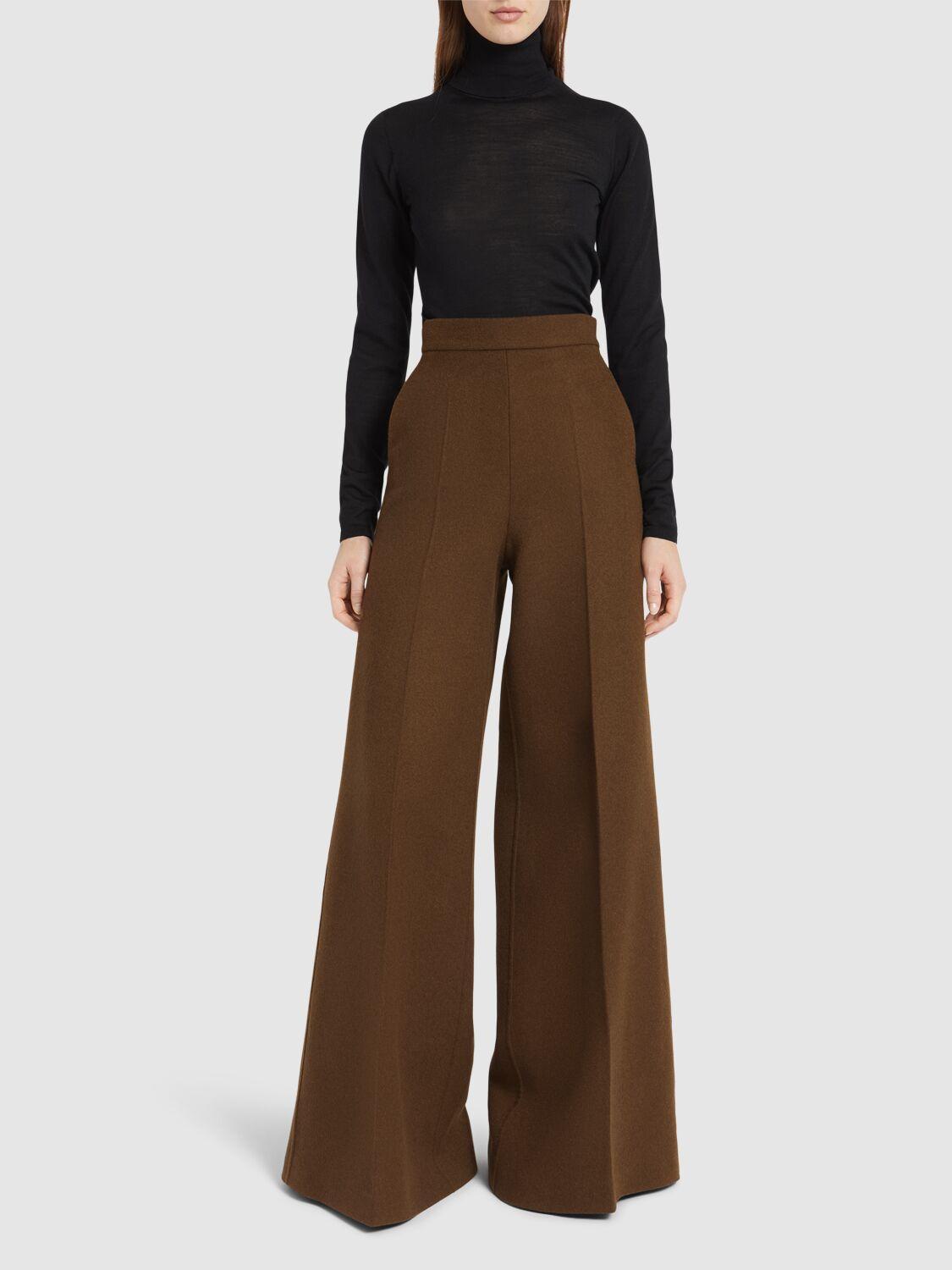 Axe Camel Wide Pants In Brown Product Image