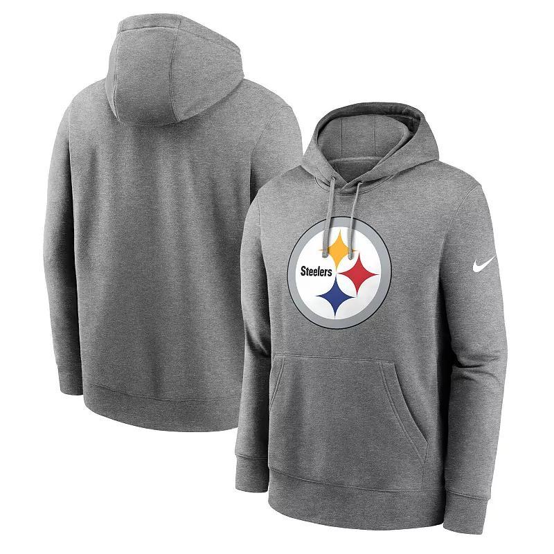 Mens Nike Heather Charcoal Pittsburgh Steelers Big & Tall Rewind Club Fleece Pullover Hoodie Product Image