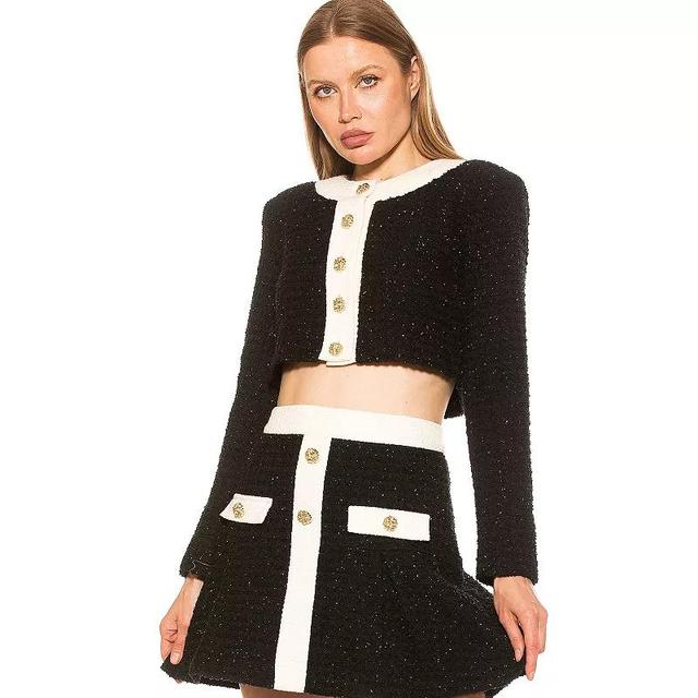 Womens ALEXIA ADMOR Clara Cropped Tweed Jacket Product Image