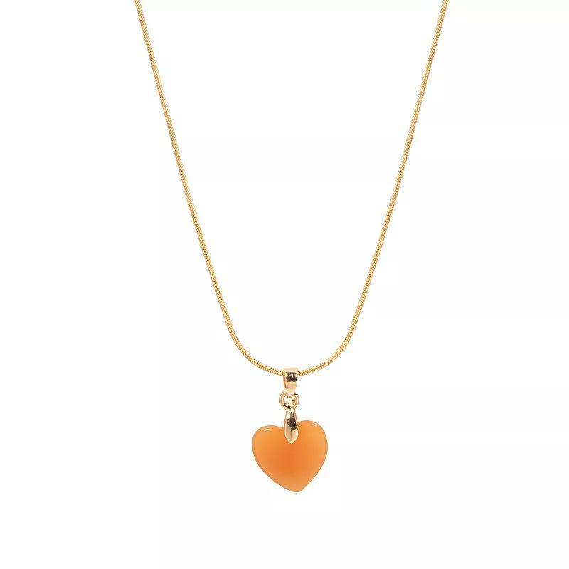 LC Lauren Conrad Heart Drop Necklace, Womens, Orange Product Image